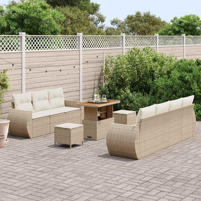 Conjunto de Sofá de Jardim 10 pcs bege e creme 90 x 55 x 71 cm