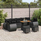 Conjunto de Sofá de Jardim com almofada Manual 10 pcs Preto