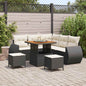 Conjunto de Sofá de Jardim 8 pcs Preto e creme 80 x 80 x 71 cm