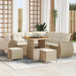 Conjunto de Sofá de Jardim 8 pcs bege e creme 80 x 80 x 71 cm