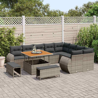 Conjunto de Sofá de Jardim 12 pcs Cinzeto 100 x 100 x 71 cm