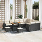 Conjunto de Sofá de Jardim 12 pcs Preto e creme 90 x 55 x 71 cm