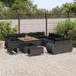 Conjunto de Sofá de Jardim com almofada 13 pcs Preto