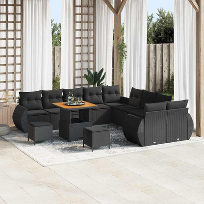 Conjunto de Sofá de Jardim 13 pcs Preto 80 x 80 x 71 cm