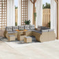 Conjunto de Sofá de Jardim 13 pcs bege e cinzento claro