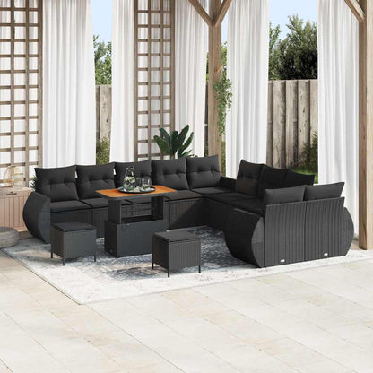 Conjunto de Sofá de Jardim 13 pcs Preto 90 x 55 x 71 cm
