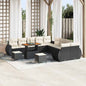 Conjunto de Sofá de Jardim 13 pcs Preto e creme 90 x 55 x 71 cm