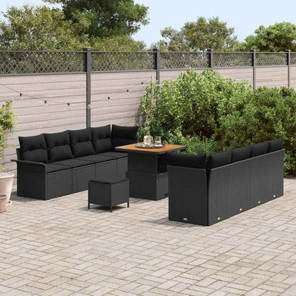 Conjunto de Sofá de Jardim 11 pcs Preto 80 x 80 x 71 cm
