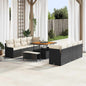 Conjunto de Sofá de Jardim com almofada 11 pcs Preto e Creme