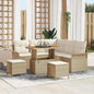 Conjunto de Sofá de Jardim com almofada 8 pcs Bege e Creme