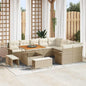 Conjunto de Sofá de Jardim com almofada 12 pcs Bege e Creme