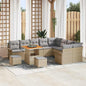 Conjunto de Sofá de Jardim 12 pcs Bege e Cinza Claro