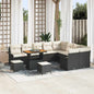 Conjunto de Sofá de Jardim 12 pcs Preto e Creme 90 x 55 x 71 cm