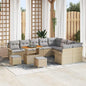 Conjunto de Sofá de Jardim 12 pcs Bege e Cinza Claro