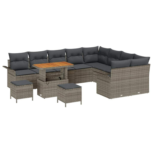 Conjunto de Sofá de Jardim 12 pcs Cinzeto 90 x 55 x 71 cm