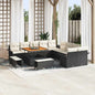 Conjunto de Sofá de Jardim com almofada 13 pcs Preto e Creme