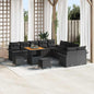 Conjunto de Sofá de Jardim com almofada 13 pcs Preto