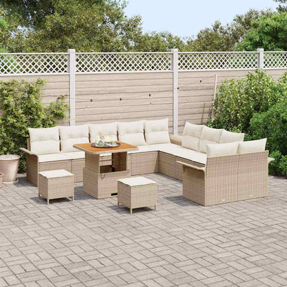 Conjunto de Sofá de Jardim 13 pcs Bege e Creme 80 x 80 x 71 cm