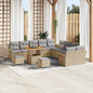 Conjunto de Sofá de Jardim 13 pcs Bege e Cinza Claro