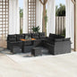 Conjunto de Sofá de Jardim com almofada 13 pcs Preto