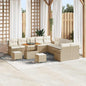 Conjunto de Sofá de Jardim 13 pcs Bege e Creme 90 x 55 x 71 cm