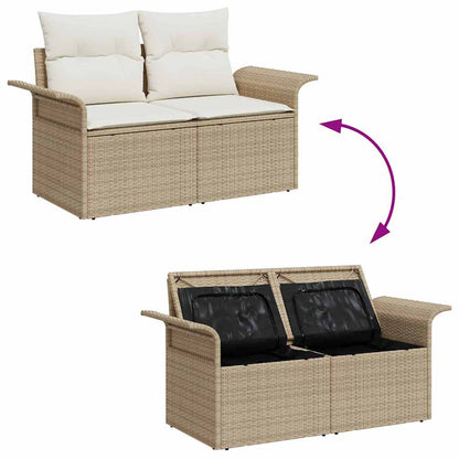 Conjunto de Sofá de Jardim 13 pcs Bege e Creme 90 x 55 x 71 cm