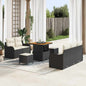 Conjunto de Sofá de Jardim 8 pcs Preto e Creme 80 x 80 x 71 cm
