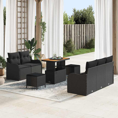 Conjunto de Sofá de Jardim 8 pcs Preto 90 x 55 x 71 cm