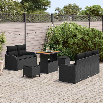 Conjunto de Sofá de Jardim 8 pcs Preto 90 x 55 x 71 cm