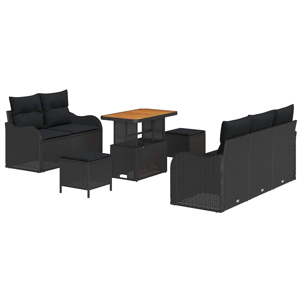 Conjunto de Sofá de Jardim 8 pcs Preto 90 x 55 x 71 cm
