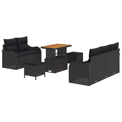 Conjunto de Sofá de Jardim 8 pcs Preto 90 x 55 x 71 cm