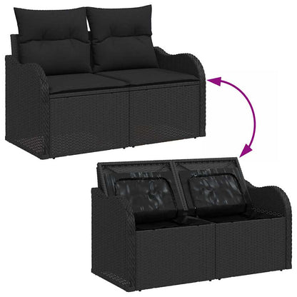 Conjunto de Sofá de Jardim 8 pcs Preto 90 x 55 x 71 cm