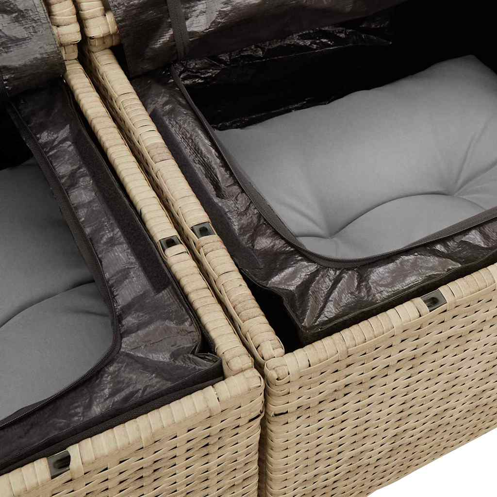 Conjunto de Sofá de Jardim 10 pcs Bege e Cinza Claro