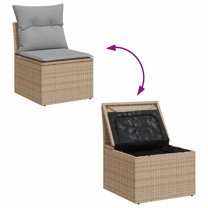 Conjunto de Sofá de Jardim 10 pcs Bege e Cinza Claro