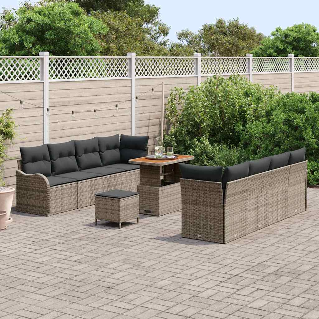 Conjunto de Sofá de Jardim 11 pcs Cinzeto 90 x 55 x 71 cm
