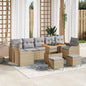 Conjunto de Sofá de Jardim 10 pcs Bege e Cinza Claro