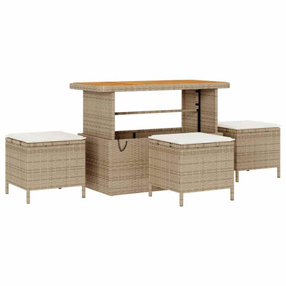 Conjunto de Sofá de Jardim 9 pcs Bege e Creme 110 x 55 x 71 cm