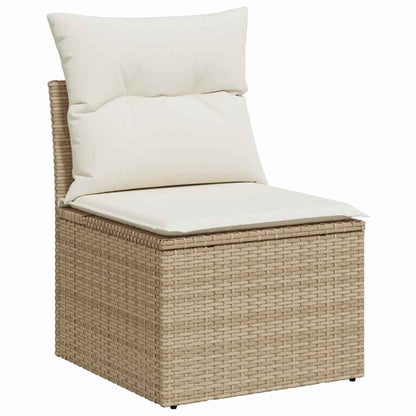 Conjunto de Sofá de Jardim 9 pcs Bege e Creme 110 x 55 x 71 cm