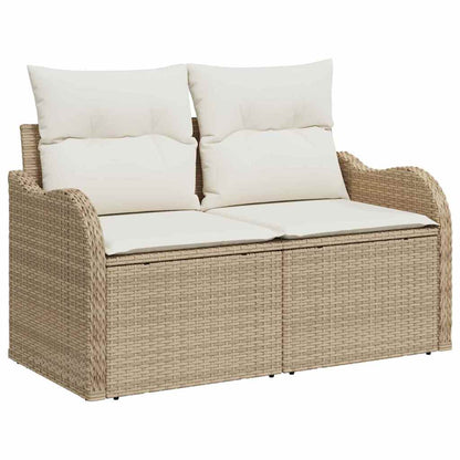 Conjunto de Sofá de Jardim 9 pcs Bege e Creme 110 x 55 x 71 cm