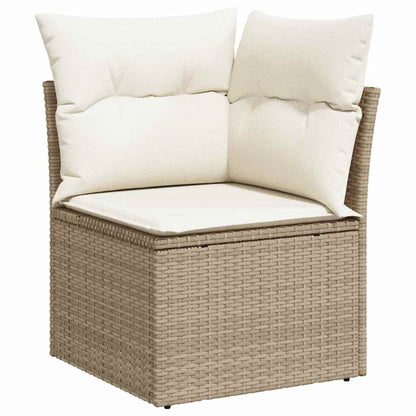 Conjunto de Sofá de Jardim 9 pcs Bege e Creme 110 x 55 x 71 cm
