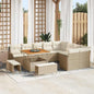 Conjunto de Sofá de Jardim com almofada 12 pcs Bege e Creme