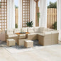 Conjunto de Sofá de Jardim 12 pcs Bege e Creme 90 x 55 x 71 cm