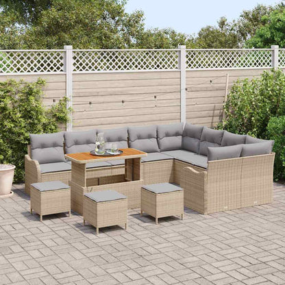 Conjunto de Sofá de Jardim 13 pcs Bege e Cinza Claro