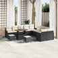 Conjunto de Sofá de Jardim 13 pcs Preto e Creme 90 x 55 x 71 cm