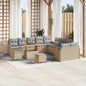 Conjunto de Sofá de Jardim 13 pcs Bege e Cinza Claro