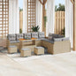 Conjunto de Sofá de Jardim 14 pcs Bege e Cinza Claro