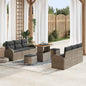 Conjunto de Sofá de Jardim 9 pcs Cinzeto 90 x 55 x 71 cm