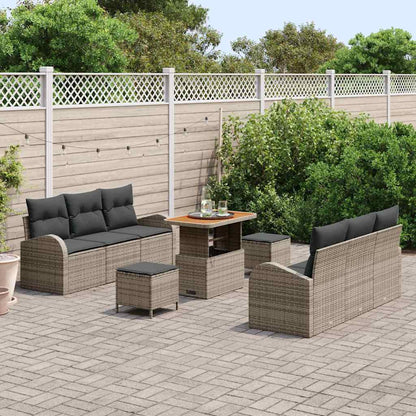Conjunto de Sofá de Jardim 9 pcs Cinzeto 90 x 55 x 71 cm