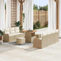 Conjunto de Sofá de Jardim 10 pcs Bege e Creme 80 x 80 x 71 cm