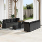 Conjunto de Sofá de Jardim 11 pcs Preto 90 x 55 x 71 cm